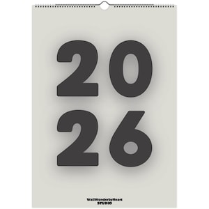 Wall Calendar Typography 2026 – Minimalist, practical