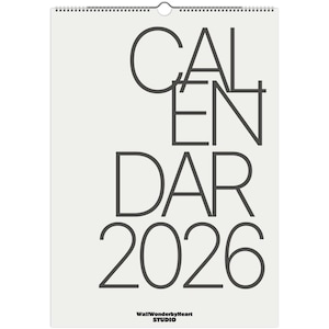 Minimalistic wall calendar 2026