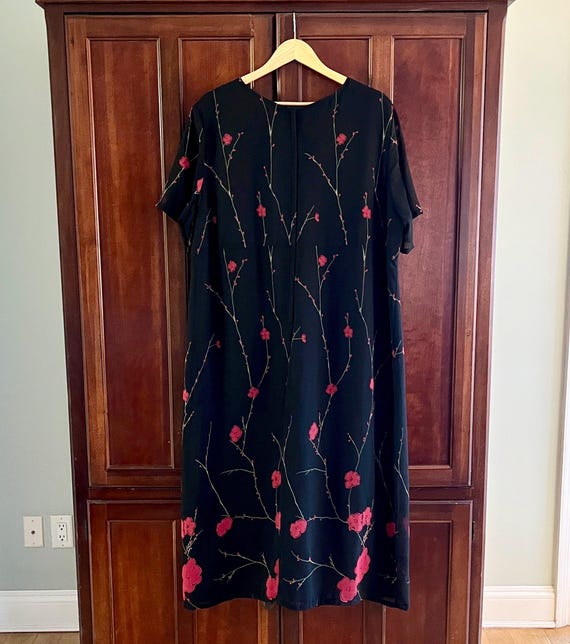 black and red poppy dress Isabelle Black Red Poppy Float Sleeve Maxi Dress Scarlett & Jo