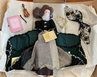 Franklin Heirloom Porcelain Christmas Doll: Rejoicing Angel, Vintage 1996 (New in Box)