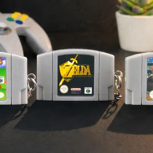 N64 Keychain | Nintendo 64 Mini Cartridge | Retro Gaming Gift | Nerd & Geek Accessory | Handmade Resin Keychain