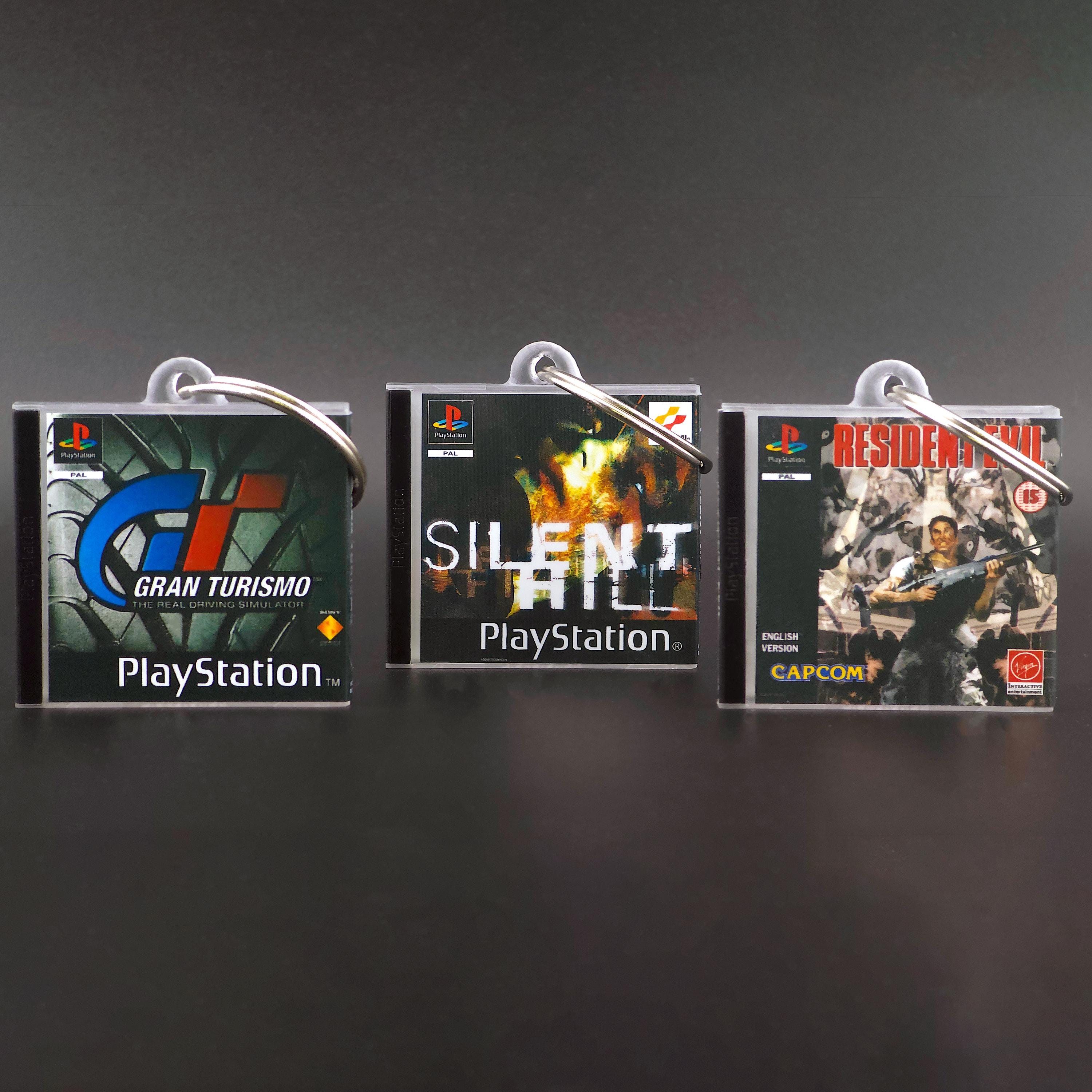 PS1 Schlüsselanhänger | Playstation 1 Mini Spielhülle | Retro Gaming Geschenk | Nerd & Geek Accessoire | Handmade Keychain aus Kunstharz