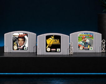 Brelok do N64 | Brelok do Nintendo 64 Mini Cartridge | Retro prezent dla nerdów i geeków | Ręcznie robiony dodatek z żywicy