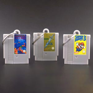 NES Keychain | Mini Cartridge | Retro Gaming Gift | Nerd & Geek Accessory | Handmade Resin Keychain