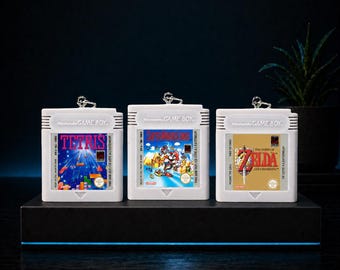 GameBoy Keychain | Mini Cartridge | Retro Gaming Gift | Nerd & Geek Accessory | Handmade Resin Keychain