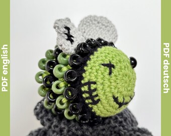 Crochet Fidget Pattern Beaded Zombie Bee, Crochet Fidgets Toy Pattern, Halloween Bee Amigurumi Pattern, Beaded Fidget Crochet Zombee
