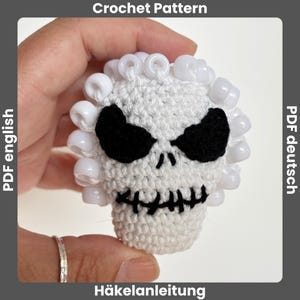 Crochet Fidget Pattern Beaded Skull, Crochet Fidgets Toy Pattern, Halloween Decoration Amigurumi Pattern, Beaded Fidget Crochet Stressball