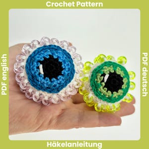 Crochet Fidget Pattern Beaded Halloween Eyeball, Crochet Fidgets Toy Pattern, Halloween Decoration Stressball Eye, Beaded Fidget Crochet