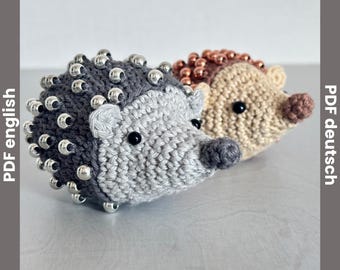 Beaded Crochet Fidget Hedgehog Pattern + Printable Hang Tags, Hedgehog Amigurumi, Beaded Fidget Toy, Fidgettoy, Autumnal Crochet Decoration