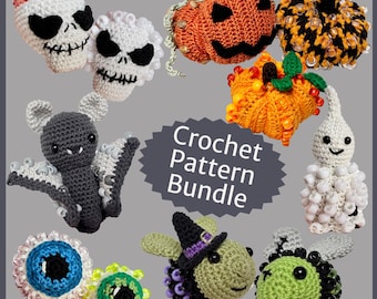 10 Beaded Crochet Fidget Pattern Halloween Crochet Fidgets Toys, Crochet Pattern Bundle, Amigurumi, Beaded Fidget Pattern Autumn Decoration