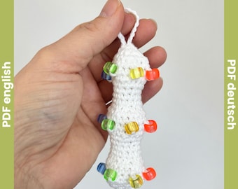 Beaded Crochet Fidget Pattern PEA POD Adult Fidgettoy & Bagcharm crochet, Pocket Fidgets, Nosew Fidget Crochet Pattern Marble Stressreliever