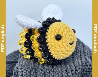 Beaded Fidget Bee Crochet Pattern, Crochet Fidgets Toy, Bee Amigurumi Pattern, Crochet Bumblebee, Goodluck Charm, Beaded  Bee, Fidgettoy