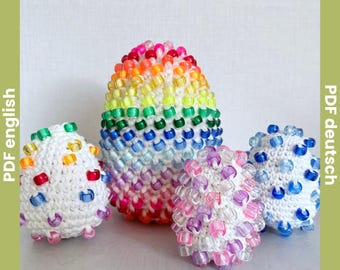 Beaded Crochet Easter Egg Fidget Pattern, Textured Crochet Egg, Easter Decor & Fidget Toy, Beaded Amigurumi Easter Egg Pattern