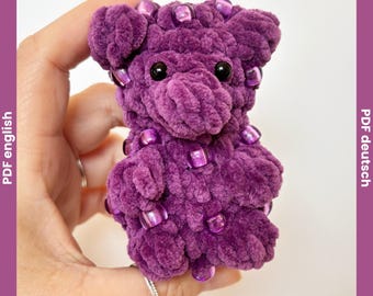Beaded Crochet Fidget Pattern Teddy Bear, Crochet Fidgets, Amigurumi Teddy Bear Crochet Pattern, Bead Crochet Fidget Toy Pattern