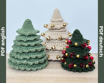 No Sew Crochet Christmas Tree Pattern, Holiday Decor,  Festive Crochet Pattern, Crochet Fidget Pattern,  Winter Decoration, Beaded Mini Tree