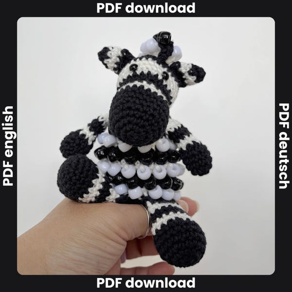 Crochet Fidget Pattern, Beaded Fidget Zebra Crochet Pattern, Crochet Fidget Toy Pattern, Zebra Amigurumi Pattern, Beaded Fidgettoy, Animal