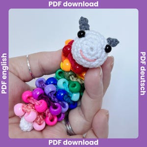 Beaded Fidget Caterpillar Crochet Pattern, Nosew Fidgets Toy Crochet, Amigurumi Worry Worms Crochet Pattern, Beaded Crochet Fidgettoy,