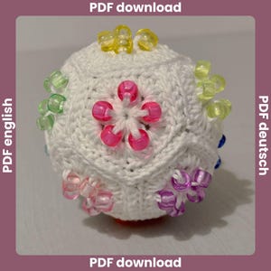 Beaded Crochet Fidget Stressball, Crochet Fidget Pattern, Easy to Crochet Fidget Toy Stress Ball, Granny Square, Nosew Crochet Pattern