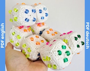 Beaded Crochet Pattern Infinity Cube, No Sew Beaded Crochet Fidget Toy, Crochet Fidget Cube, Beads, Beginnerfriendly Fidgettoy Pattern