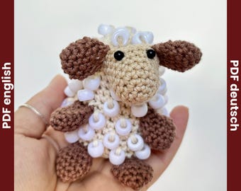 Crochet Fidget Pattern Sheep, Crochet Fidget Toy Pattern, Beaded Crochet Farm Animal, Amigurumi Lamb, Beaded Crochet Pattern Beginner