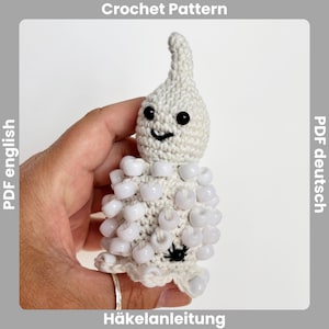 Crochet Fidget Pattern Beaded Halloween Ghost, Crochet Fidgets Toy Pattern, Halloween Decoration Amigurumi Pattern, Beaded Fidget Crochet