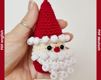 Beaded Crochet Fidget Pattern Santa, Crochet Fidget Toy, Santa Amigurumi Christmas, Fidget Crochet Pattern Santa Claus, Fidgettoy
