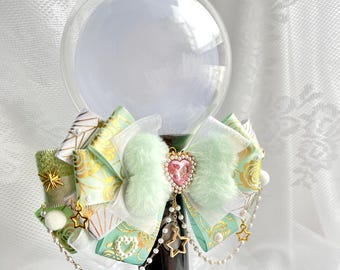 Lazo de cinta para lightstick hecho a mano, verde, decoración Kpop, pajarita, llavero, adorno para bolso, accesorio para conciertos K-Pop, decoración para ItaBag de anime