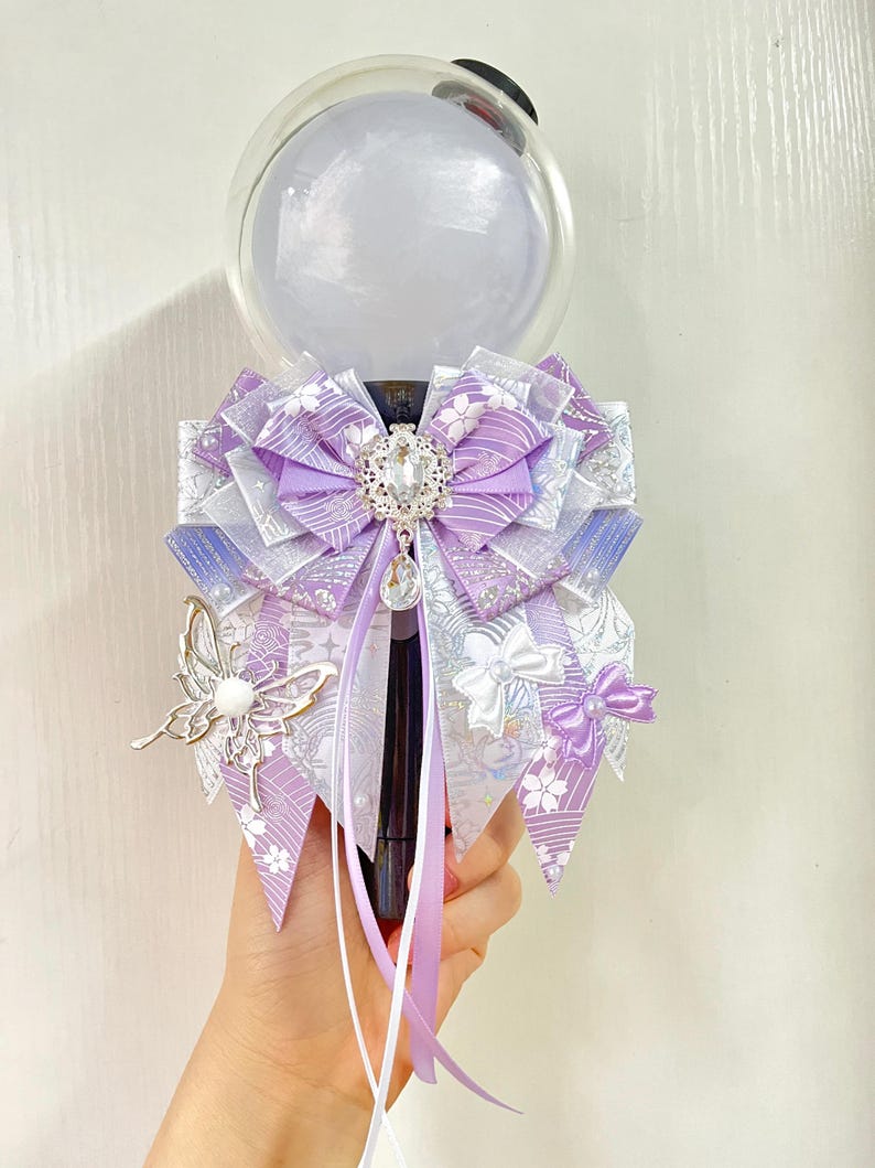 Pink Lightstick Ribbon Bow, Kpop Decoration, Bow Tie, Keychain Bag Charm, Handmade Concert Accessory, Anime ItaBag Deco image 5