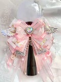 Handmade Ribbon Bow, Pink, Purple, Angel Wings Bow, Beaded Chain, Light Stick Accessory for K-Pop
