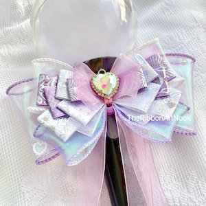 Purple Light Stick Ribbon Bow, Light Stick Bow, Handmade Ribbon Bow, Light Stick Accessory, Concert Accessory, Bow for all lightstick K-pop