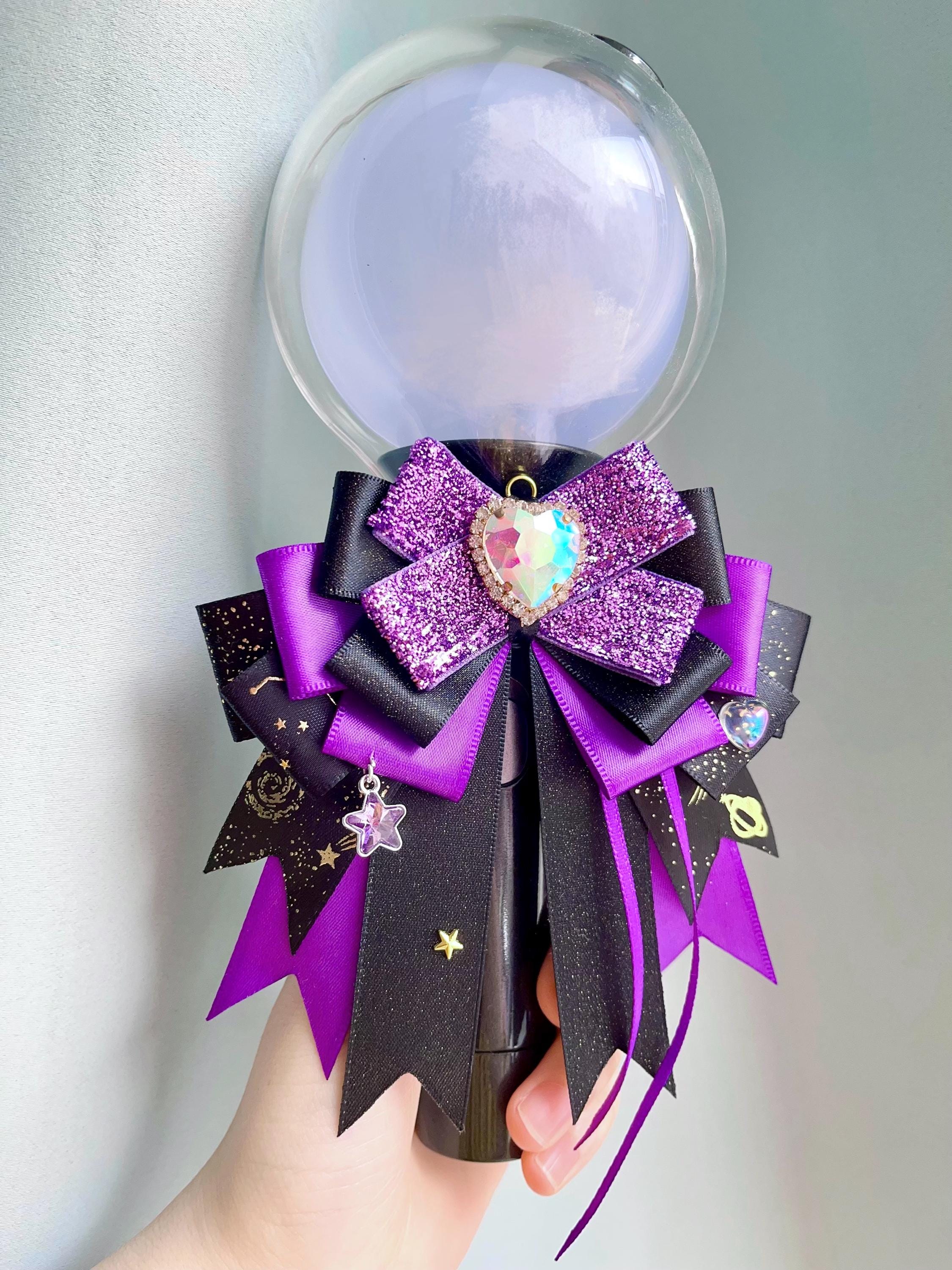 Lightstick Ribbon Bow Purple, Kpop Decoration, Bow Tie, Keychain Bag ...