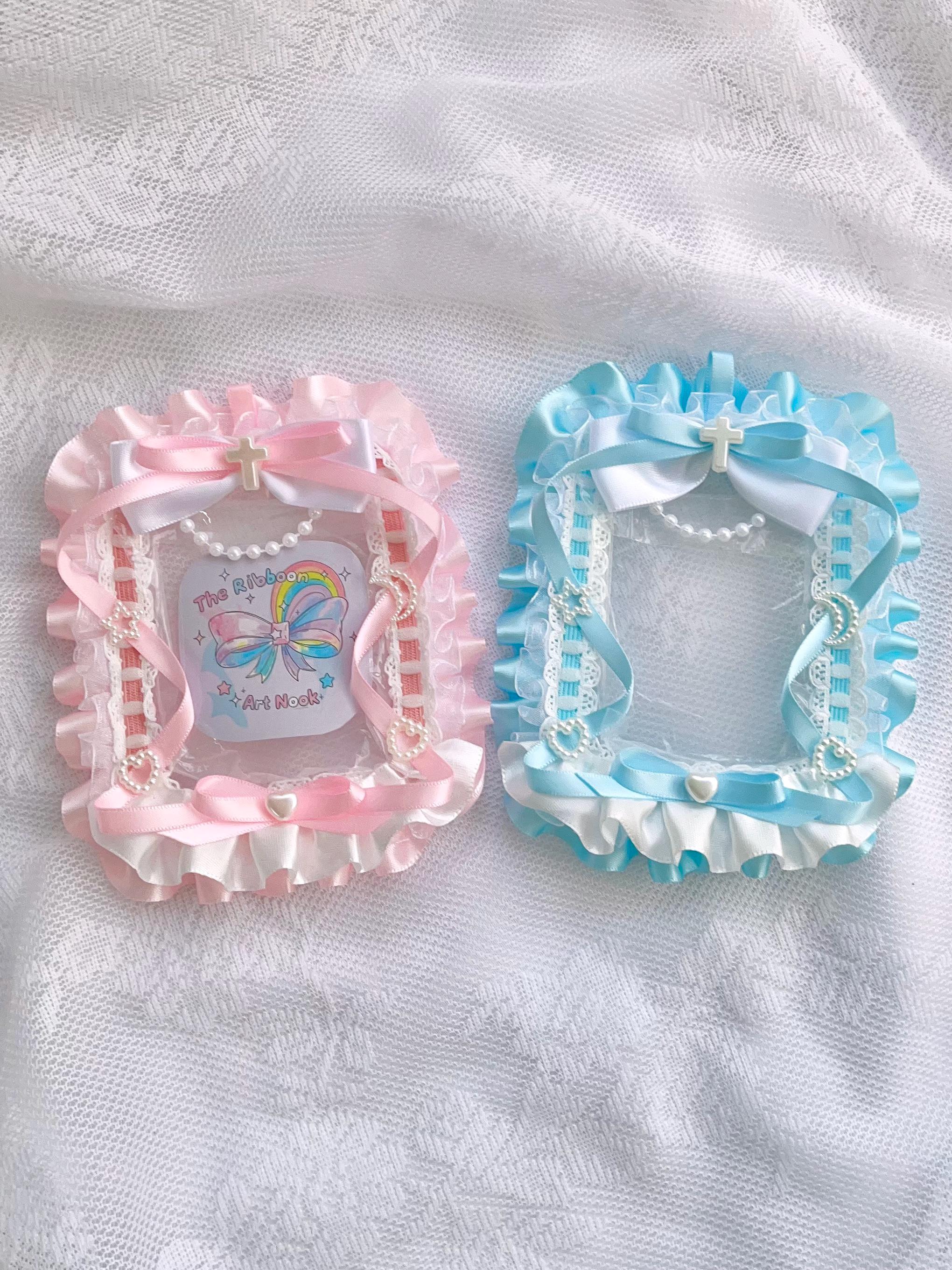 Kpop Photocard Holder (2PCS), Blue & Pink Lace Itabag Accessory