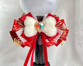 Lazo de cinta con luz hecho a mano, accesorio para conciertos de K-Pop, pajarita, llavero, accesorio para conciertos hecho a mano, decoración de ItaBag de anime