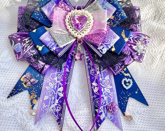 Lightstick Ribbon Bow , Purple Bow, Kpop Decoration, Bow Tie, Keychain Bag Charm, Handmade Concert Accessory