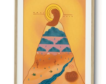 ALLES FÜHLEN – eine Illustration für alle, die Wüste, Tierwelt und Sonnenschein lieben. Eine Ode an unsere innere Welt.