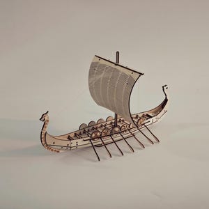 Viking Longship Laser Cut Model | Wooden Ship Kit | 3mm Plywood | Digital Download