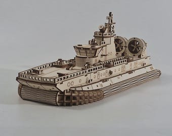 Fichiers de découpe laser pour LCAC de classe Zubr | SVG, DXF, AI | Maquette en contreplaqué de 3 mm | Plans de découpe laser | Téléchargement numérique
