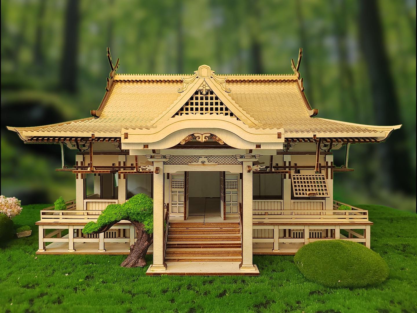 Laser Cut Japanese Shrine Model: 3D Puzzle, SVG DXF AI Files