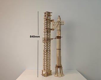 Laser Cut Starship Rocket & Launch Tower 3D Model (Digital Download)