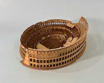Kit de modèle découpé au laser du Colisée | Casse-tête en contreplaqué d'architecture de la Rome antique (téléchargement numérique)