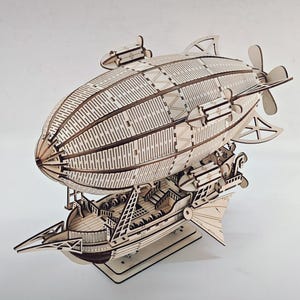 DIY Steampunk Airship Model: Laser Cut 3mm Plywood Puzzle (Digital Download Only)