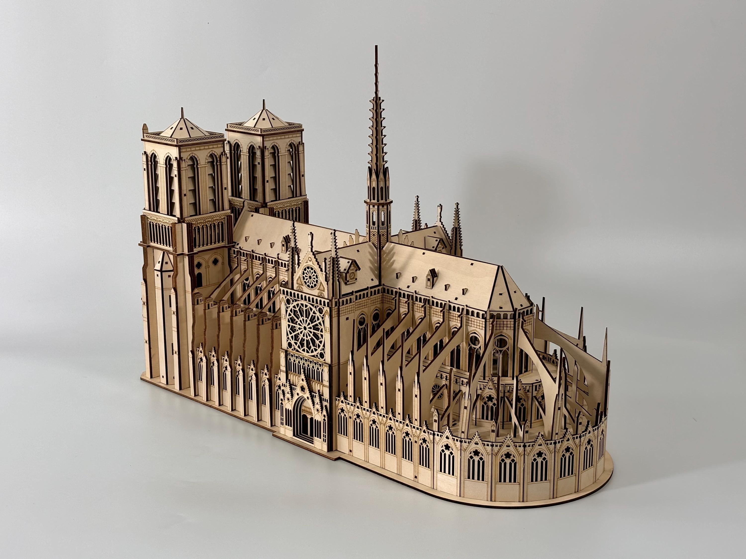C. Leon Notre Dame リトグラフ フレーム付き Laser Cut Notre-dame De Paris | Wooden Cathedral Model Plans