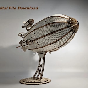 Lasergesneden luchtballonmodel - 3D-decoupeerzaagballonset, lasergesneden bestand, SVG-DXF-AI, houten model, huisdecoratie, alleen digitale download