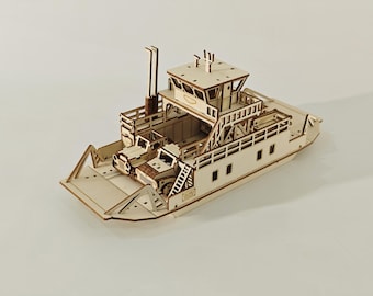 Fichiers découpés au laser pour ferry | Kit de modèle en bois bricolage en contreplaqué de 3 mm | (Téléchargement numérique)