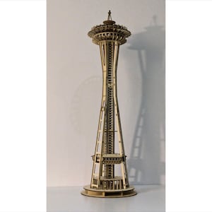 Arquivo de corte a laser 3D Seattle Space Needle – SVG DXF AI para compensado de 3 mm - Kit de torre faça você mesmo - arquivo digital a laser