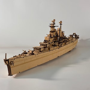 Linienschiff Laser Cut Modell, Kriegsschiff aus Holz Bausatz (Digitaler Download)