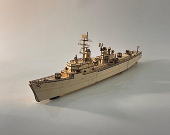 Warship Model Laser Cut Files | DDG-2 Wooden Ship DIY Kit (Digital Download)