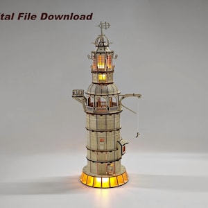 DIY Eddystone Lighthouse - Laser Cut |SVG |DxF |Pliki AI| Sklejka 3 mm|3D Drewniana układanka Plik cyfrowy, Tylko do pobrania cyfrowego