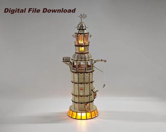 Fichiers DIY Eddystone Lighthouse découpés au laser : puzzle 3D (téléchargement numérique uniquement)