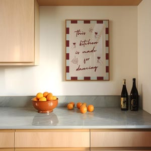 Diese Küche ist zum Tanzen gemacht Druck - Retro Wein Kunst für lustige Küchendekoration oder Esszimmer Vibes